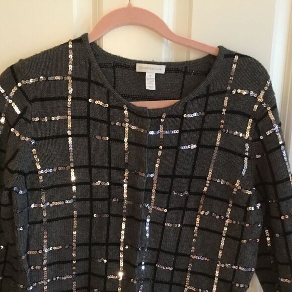 NWOT. Charter Club Women’s M Grey Sweater - Picture 2 of 8